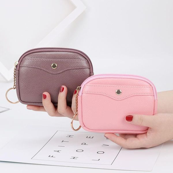 

women mini wallet soft pu leather female purse card holder coin short wallets small zipper keychain clutch bag handbag, Red;black