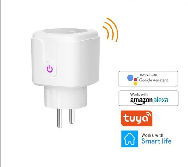 

smart power plugs tuya wifi 16a eu plug adapter wireless remote voice control monitor timer socket compatible with google home alexa