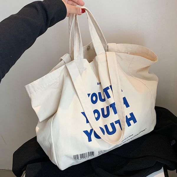 

evening bags women canvas shopping bag youth letters printing female cotton shoulder eco handbag tote reusable grocery shopper