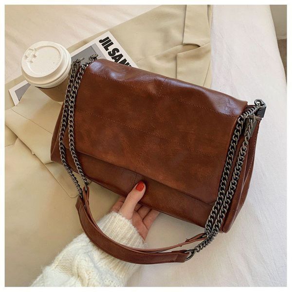 

folding thick chain crossbody bag for women 2021 fashion sac a main female shoulder handbags and purses with handle