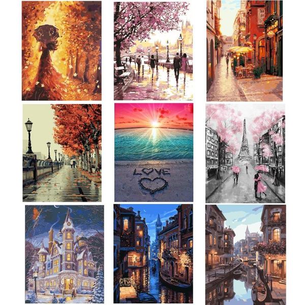 

paintings gifts handwriting artwork canvas painting colorful oil paint by number handmade pictures modern home living room decor