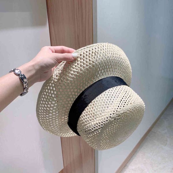 

brand women caps designer hats for women sunshade hat pp grass cap 2021 new style hollowed-out breathable basin cap kahki, Blue;gray