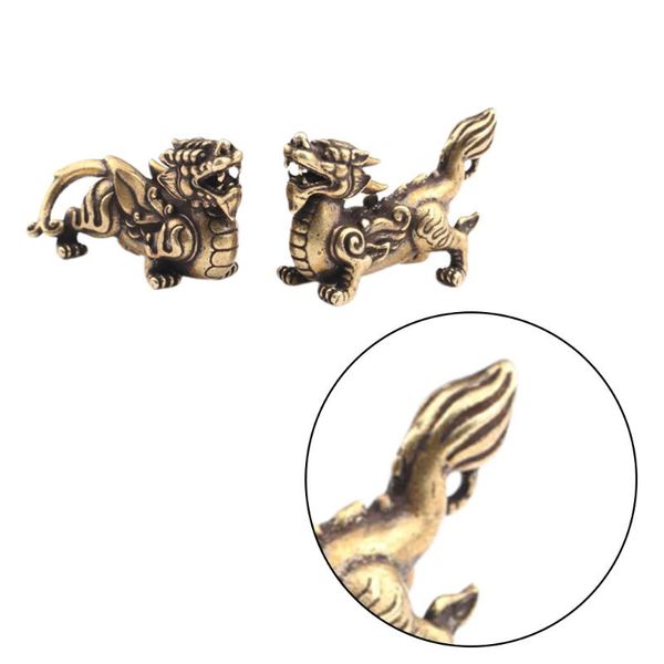 

decorative objects & figurines 2pcs brass pi xiu kylin decorations blessing deskadornment delicate crafts decor creative household orna