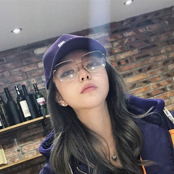 

fashion sunglasses frames veshion square spectacle alloy eyeglasses for female male oversized men's glasses large face decoration myopi, Black