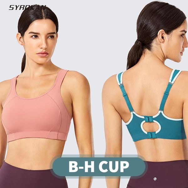 

women's high impact sports bra full coverage control wiregym clothing, White;black