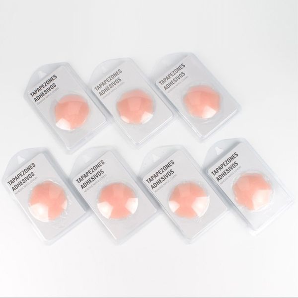 

blister box silicone adhesive bra breast cover round/heart/flower reusable bralette push up lift nipple sticky backless strapless bras, Black;white