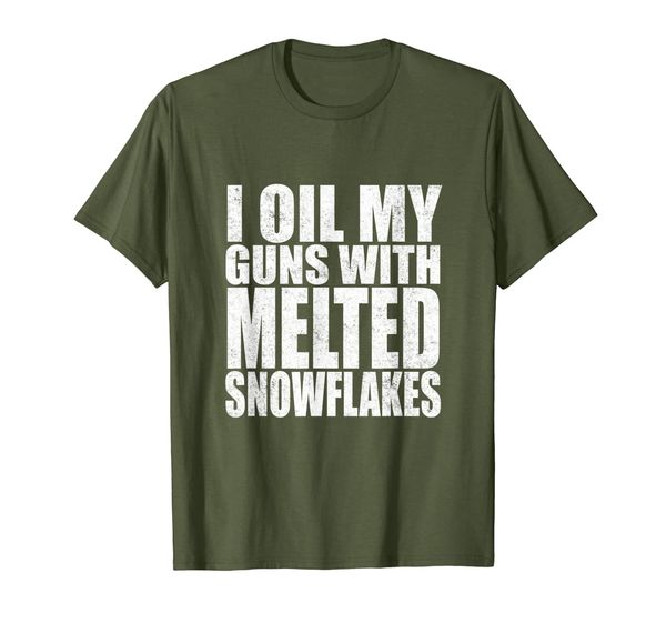 

i oil my guns with melted snowflakes shirt anti liberal tee, White;black