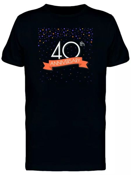 

40th anniversary cool doodles men's tee -image by shutterstock, White;black