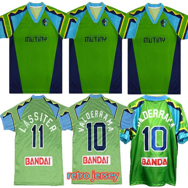 

tampa retro 1995 1996 bay soccer jerseys home away green vintage classic football shirt uniforms mutiny 95 96 #10 valderrana, Black;yellow