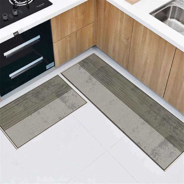 

carpets nordic geometric lines gray kitchen mat long washable non-slip simple hallway decor bedroom mats bedside absorbent bath