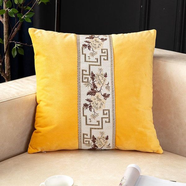

pillow case fyjafon 60x60 velvet cover embroidery cases blue yellow cushion decorative on the