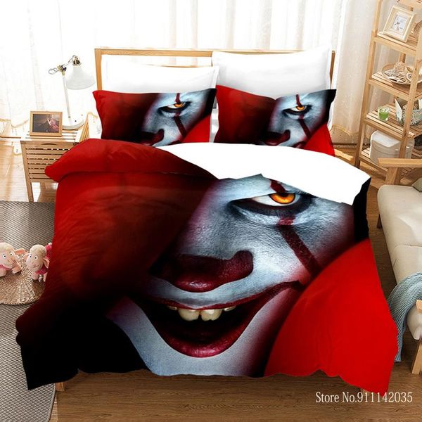 

bedding sets 3d horror movie set cartoon polyester duvet cover pillowcases boys kids room decor single king quilt 150 bed