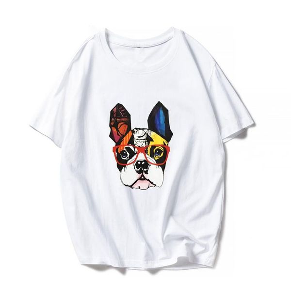 

women's t-shirt fashion summer women graphic tshirts modal romantic dog feather printed girls tee shirt, White
