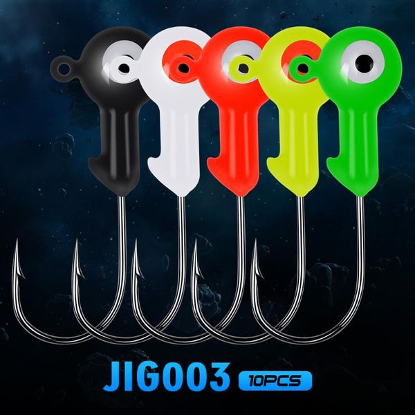 

fishing hooks pro beros 10pcs/lot carbon steel jig big hook eye 1g-2g-4g-5g-7g-10g mini round head lure jigs