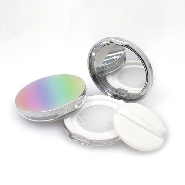 

storage bottles & jars colorful ultra thin round refillable empty box 5g loose powder case with mirror puff portable cosmetic packaging 20pi