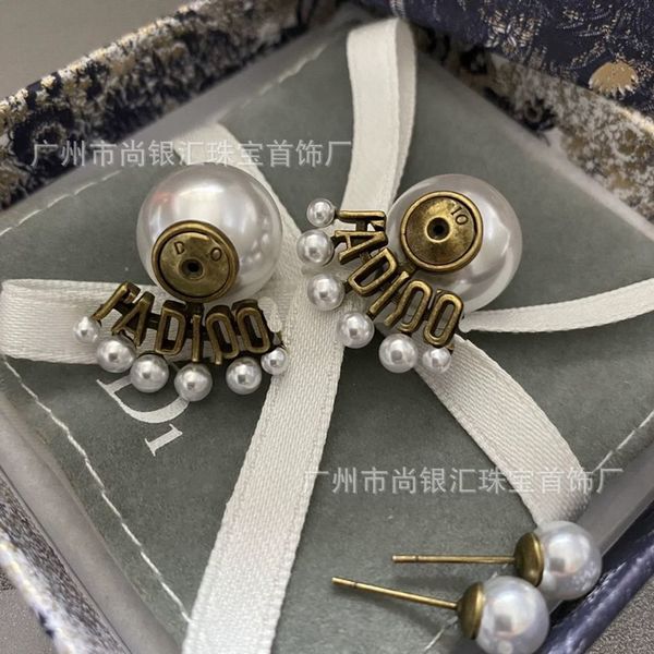 

d tiktok home earrings, pearl red earphones, s925, sier needles, pure needles, Golden