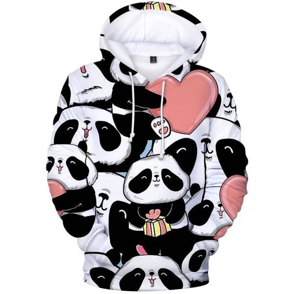 

men's hoodies & sweatshirts cute panda animal 3d print streetwear men women oversized hoodie tracksuits kids boys girls pullover clothe, Black