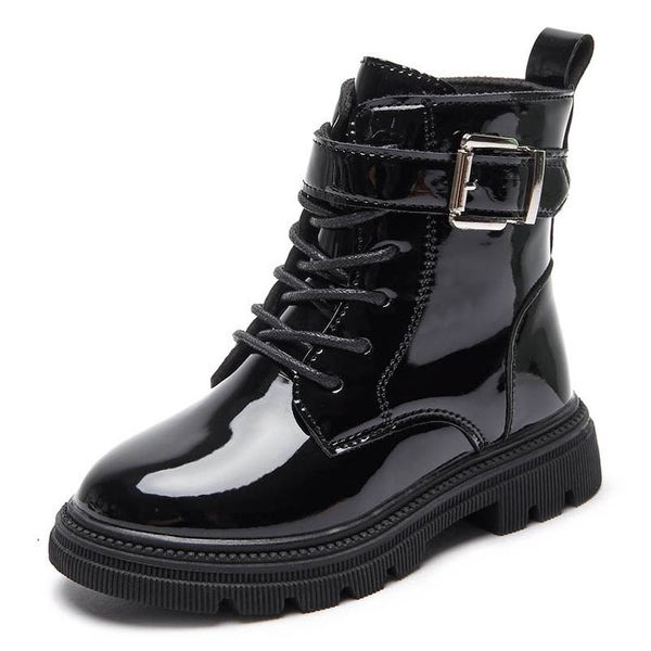 

kids shoes boys girls boots children footwear casual autumn winter fashion leather ankle boot b9327, Black;grey