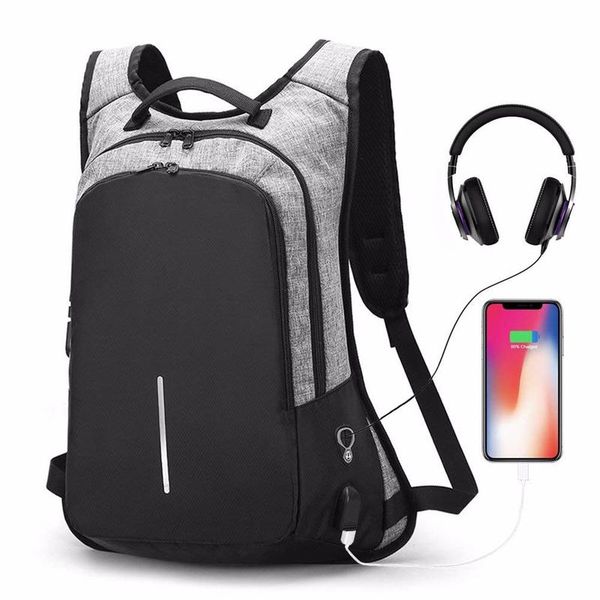 

backpack men travel backpacks teenager usb chargeable lappassword lock anti-theft computer school bags