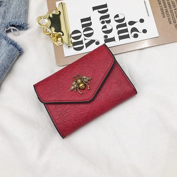 

wallets 2021 leisure honeybee hardware wallet handbag card pocket standard pugirls purse, Red;black