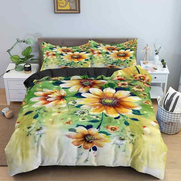 

bedding sets oil painting flower 3d set single double  king duvet cover comforter quilt with pillowcase 2-3 pcs bedclothes