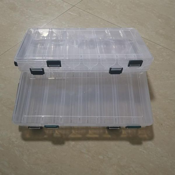 

2pcs 27cm * 17cm 4.7cm lure bait box double-deck fishing portable luya fake storage accessories