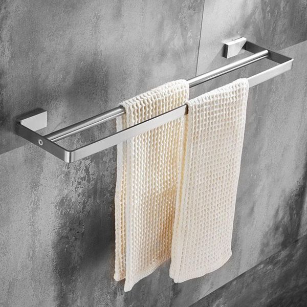 

towel racks 304 stainless steel bathroom wall mounted double bar storage shelf accessories