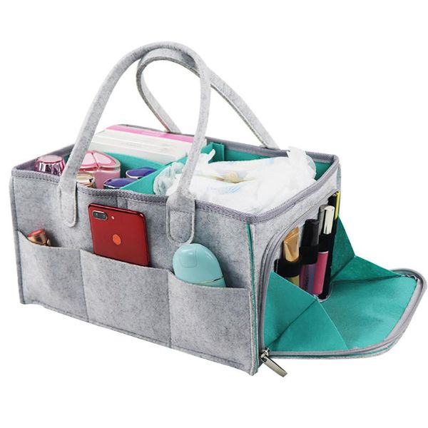 

diaper bags mommy portable foldable felt storage bag baby organizer toddler cloth handbag mom nappy basket travel