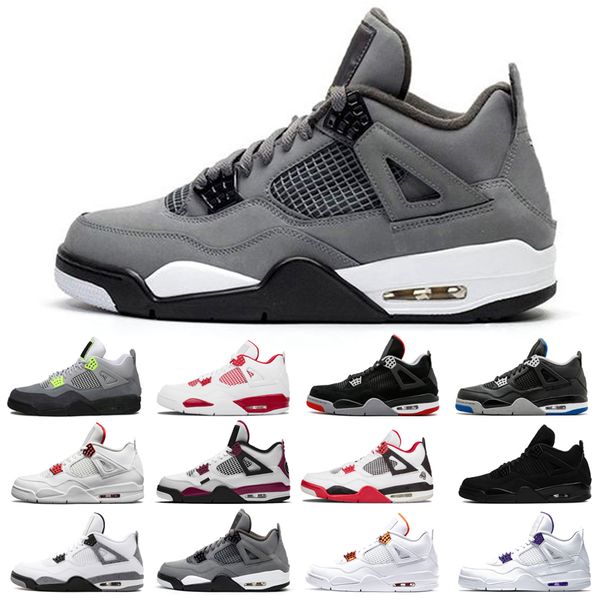 

2021 new basketball shoes 4s man cat taupe haze shimmer desert moss white oreo cement university blue sail green pure money travis bred diy
