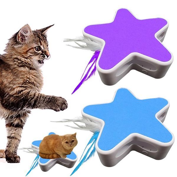 

cat toys smart teasing toy stick crazy game spinning turntable catching mouse star shape automatic