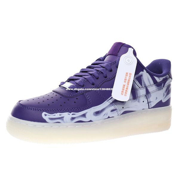 

07 qs court purple skeleton casual shoes for men skate sneaker mens skates sneakers womens sports shoe women sport cu8067-500, White;red