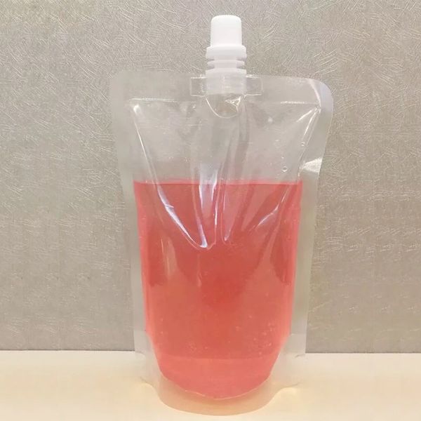 100ml-500ml frasco de bebida saco líquido saco de vedação sacos de embalagem de pacote de embalagem para cima com bocal para bebida