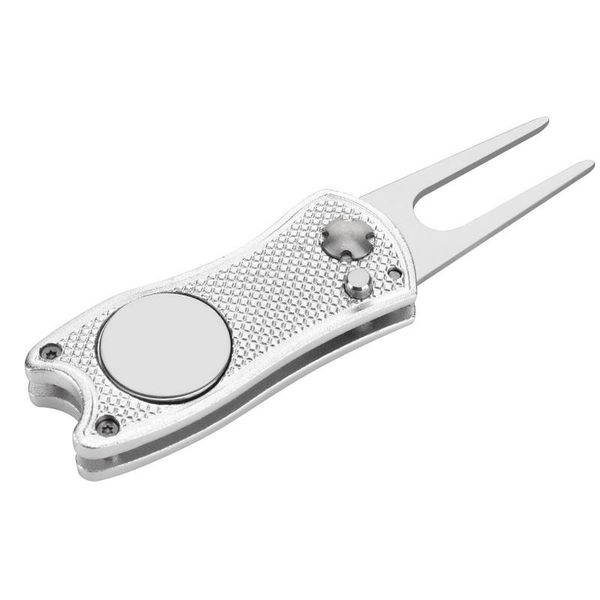 

golf training aids stainless steel divot repair tool pitch groove cleaner magnetic pitchfork putting green fork