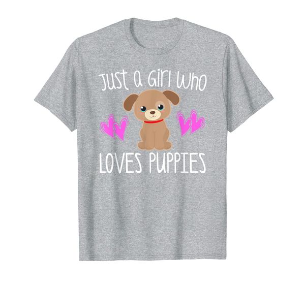 

just a girl who loves puppies cute puppy dog toddler kids t-shirt, White;black