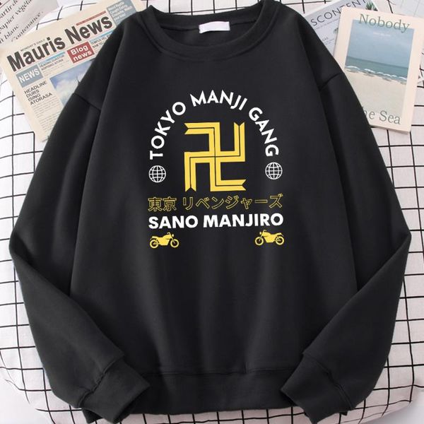 

men's hoodies & sweatshirts tokyo revengers sano manjoro man fashion hoodie simple casual hoody autumn fleece men streetwear cl, Black
