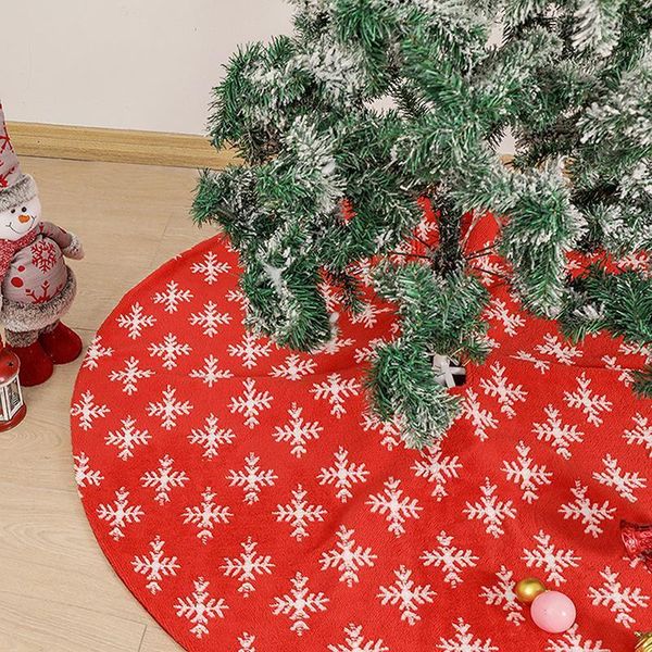 

christmas decorations snowflake tree skirt decoration ornaments jacquard wool bottom apron carpet mat