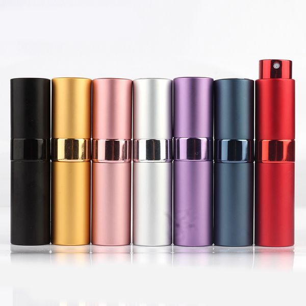 Aluminium Twist Up Metall Mini Slim Glas Parfümzerstäuber Reisezerstäuber Sprühflasche 8 ml Nachfüllung per Seeweg versenden