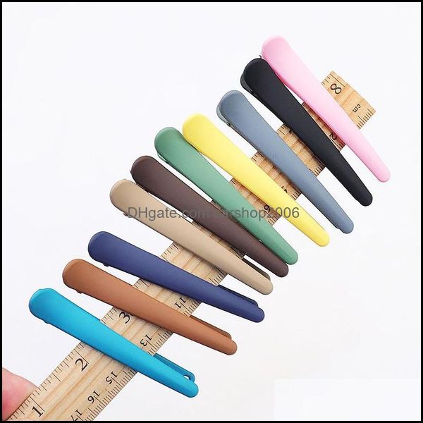 

clips & jewelry jewelrycandy color acrylic frosted duckbill clip shark bang hair barrettes for girls drop delivery 2021 mc26a, Golden;silver