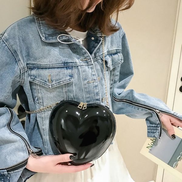 

women crossbody bags designers purse luxury designer zipper candy pu card holder type peach heart chain single shoulder box girl fashion lov