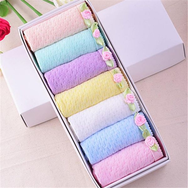 

women's panties 7pcs/lot women underwear girls briefs flower lingeries string calcinhas shorts underpants panty ladies, Black;pink