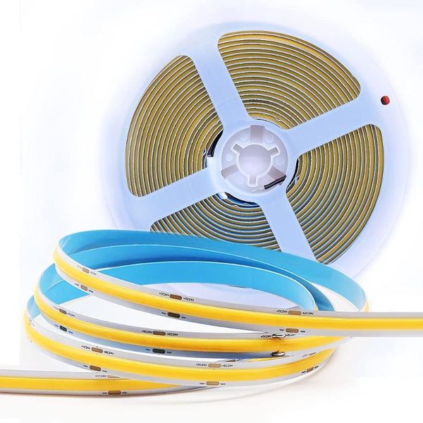 

strips cob 12v 24v led strip light ip20 ip67 waterproof ra90 high density soft 320/384/528/608 leds/m tape diode 12 24 v volt ledstrip