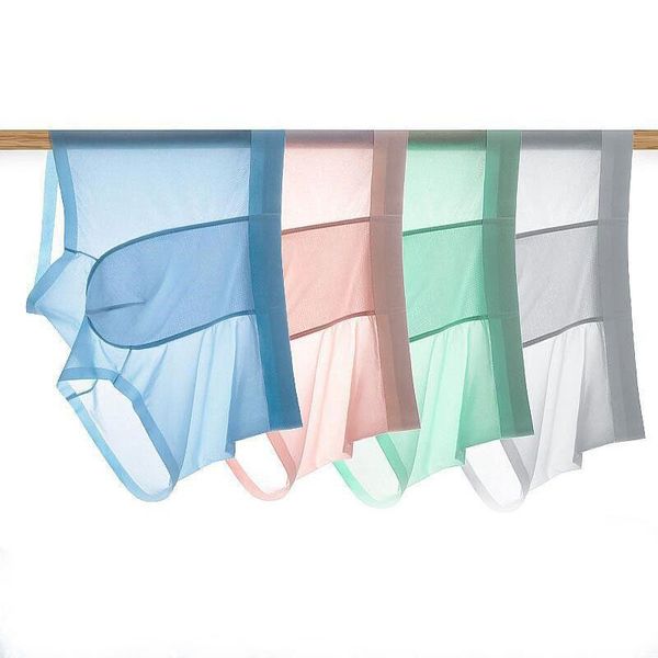 

underpants 4pcs/lot underwear men boxer homme super ice silk boxershorts seamless boxers shorts cueca male panties lingerie, Black;white