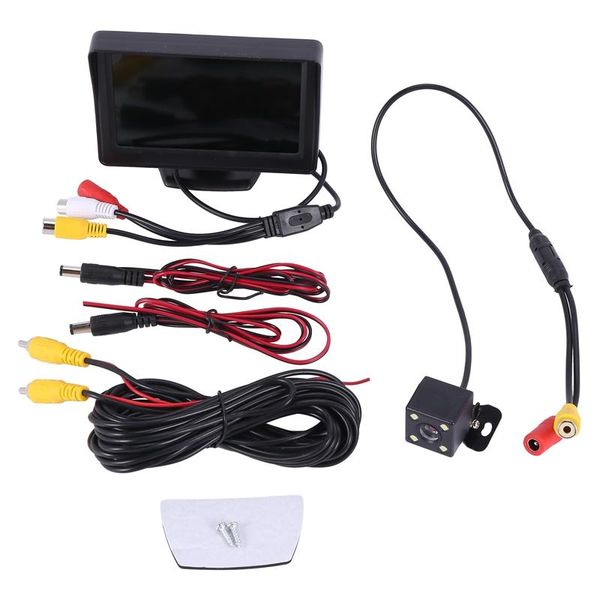 

car camera 4.3 inch +4 lamp reversing image supplies monitor with display rear view cameras& parking sensors