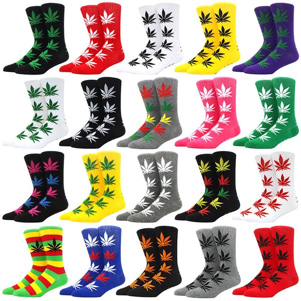 

1 pair men's fashion business weed hemp cotton socks street skateboard couple girls harajuku trend give men a, Black