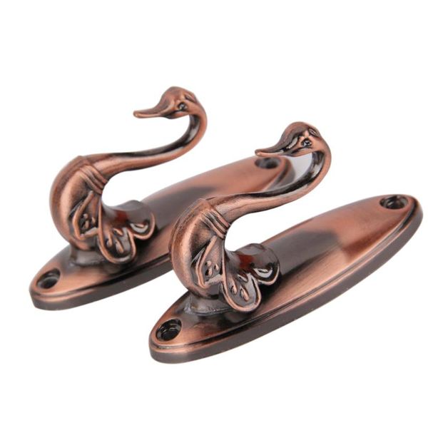 

other home decor pair of swan style drapery curtain holdbacks tieback hooks (antique brass)