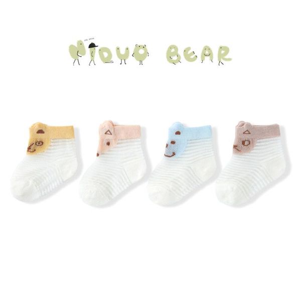 socks & hosiery baby summer thin crystal ice stockings cute cartoon and children mujer ultra chaussettes enfant, Black;white