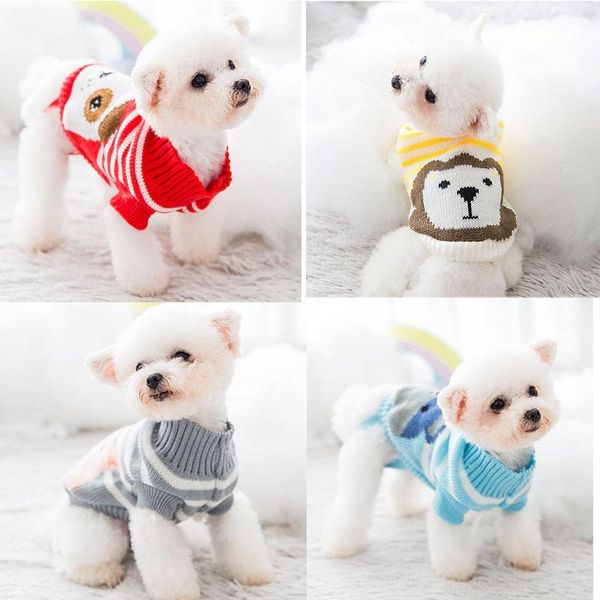 

dog apparel winter cartoon clothes warm sweater for small dogs puppy cat pet clothing coat soft knitting crochet cloth
