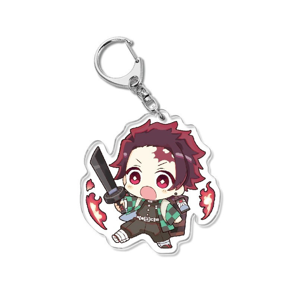 

keychain demon slayer women cartoon anime acrylic keyring ubuyashiki amane man charm funny kids girls keychains jewelry breloks, Slivery;golden