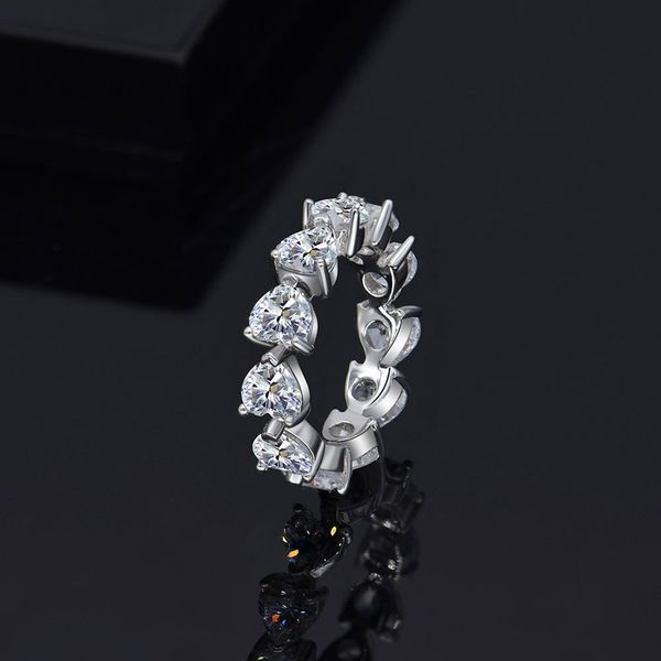 

designs 925 silver gold plated woman eternity heart shape ring diamond rings