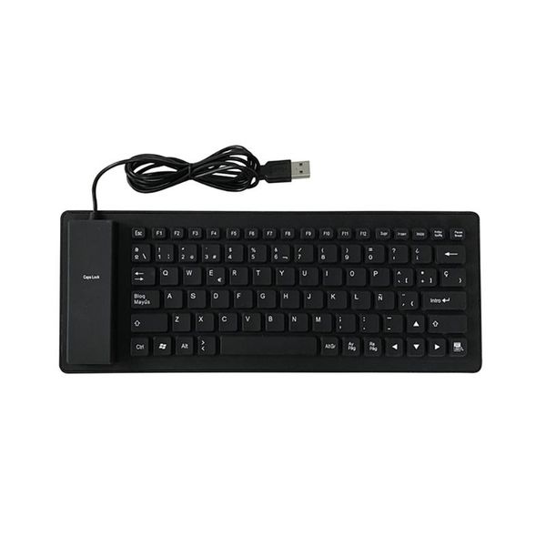 

keyboards 84 keys spanish usb wired silicone keyboard foldable soft waterproof dustproof for deskcomputer laptop